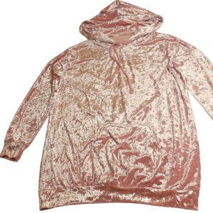 Hoodie LARGE NEW peach velour activewear casual pullover tops
